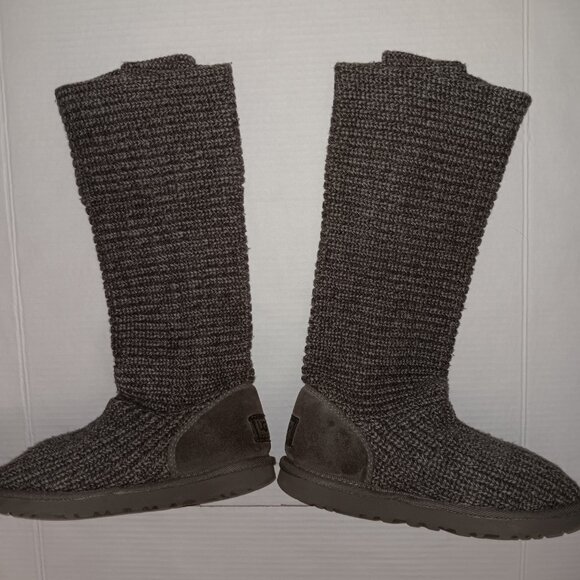WOMEN'S UGG CARDY SWEATER BOOTS GRAY SIZE 8 - Picture 13 of 13
